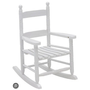 NEW Holidaybasix KN-14W WOODEN Classic Child's Porch Rocker WHITECHAIR